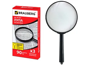 Лупа BRAUBERG ручная 3x, 90 мм (451801), изображение 1