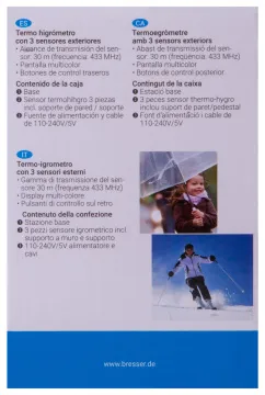 Метеостанция Bresser Thermo Hygro Quadro NLX с тремя датчиками, изображение 13